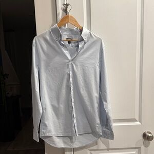 Express Slim 1MX Light Blue Men's Button-Down Shirt